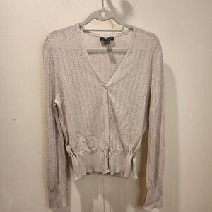 CONTEXT beige Nitted Button Down Cardigan size XL